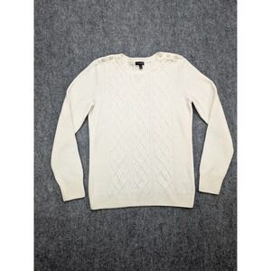 Talbots Women's Cable Knit Sweater Lambswool Small Quiet Luxury Old Money Career